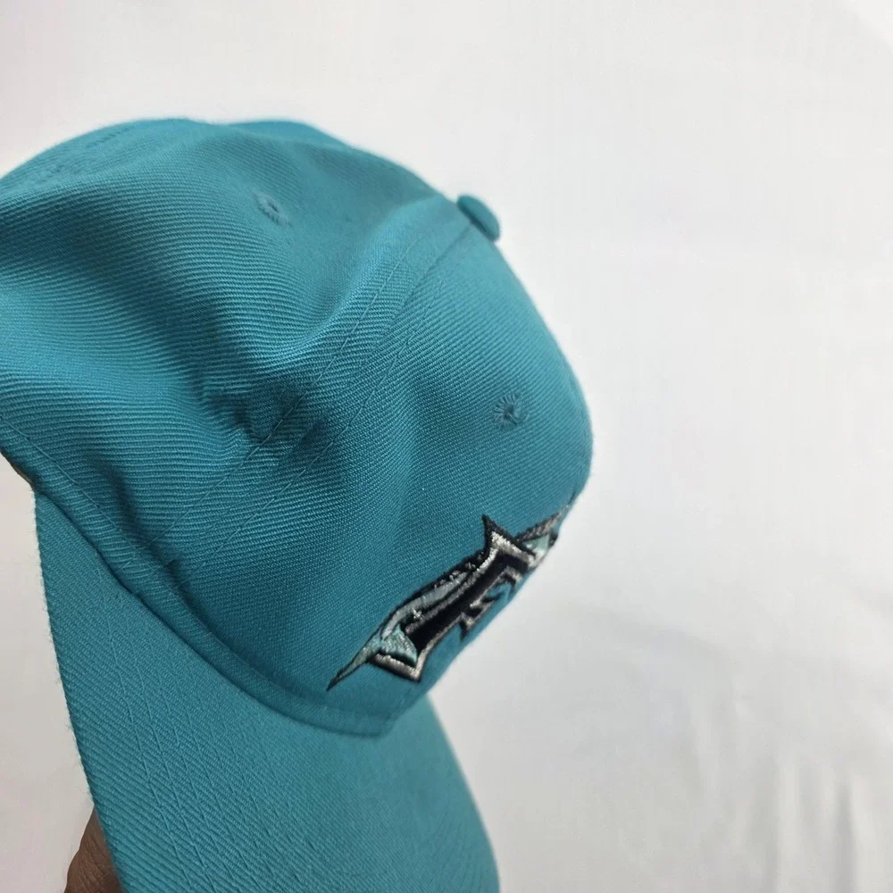 Vintage Florida Marlins Hat Cap Snap Back Mens One Size Teal MLB Baseball 90s